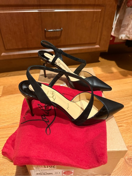 Christian Louboutin Shoes - Christian Louboutin Black Pointed-Toe Slingback Heels